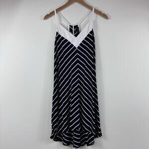 Women's Laila Jayde Black White Stripe Dress Petite Medium